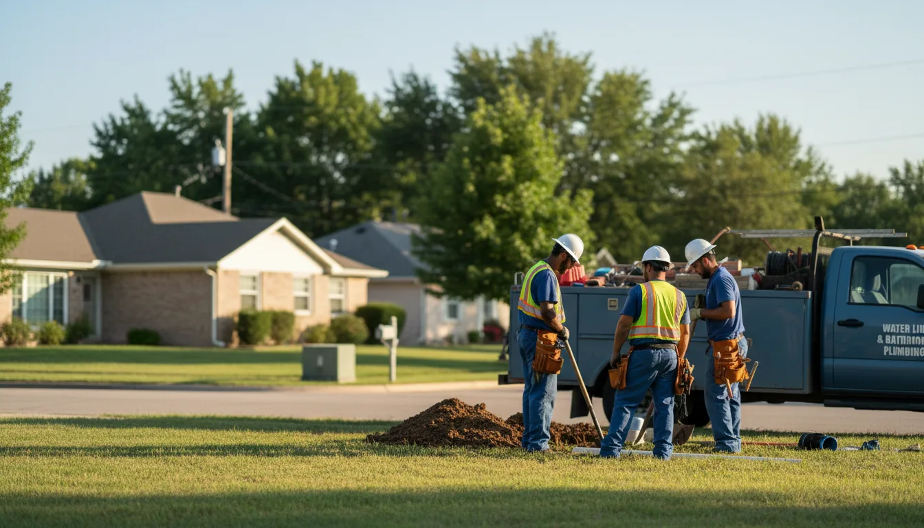 Residential water line and bathroom plumbing service in Lufkin, TX